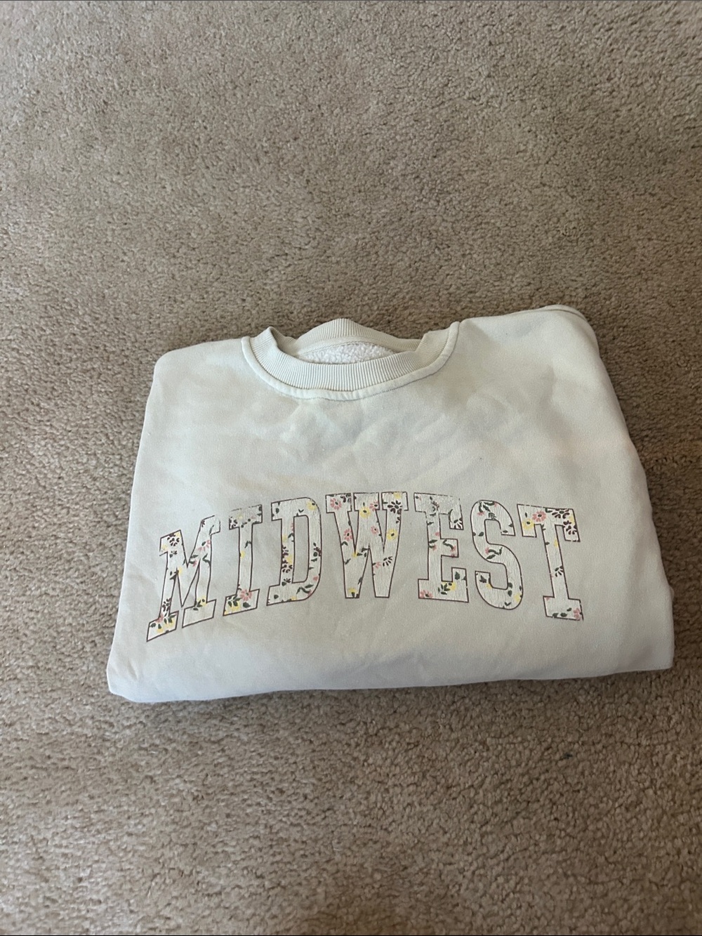 Cream 'MIDWEST' Graphic Crewneck Sweatshirt
